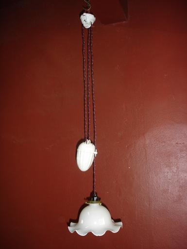 Hanging Lamp Code HG11 ceramic and glass size glass W 23.5 cm.L total 250 cm.